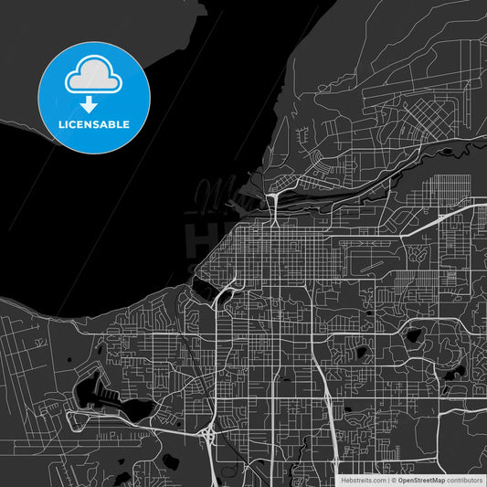 Anchorage, Alaska - Area Map - Dark