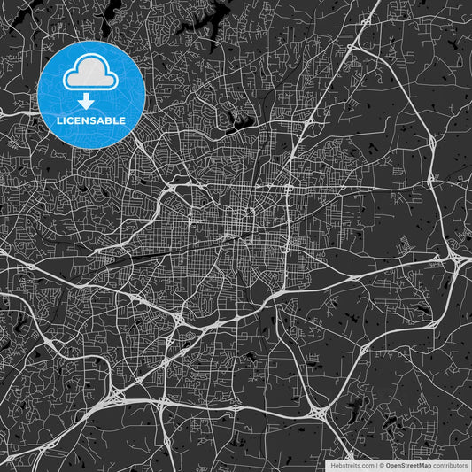 Greensboro, North Carolina - Area Map - Dark
