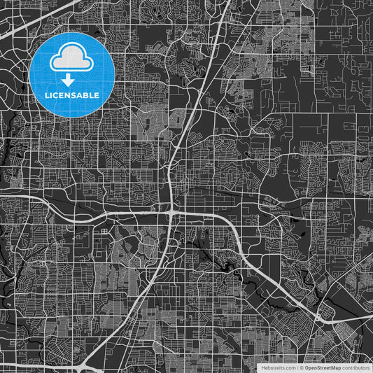 Plano, Texas - Area Map - Dark