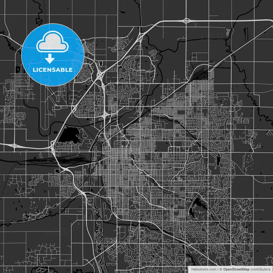Lincoln, Nebraska - Area Map - Dark