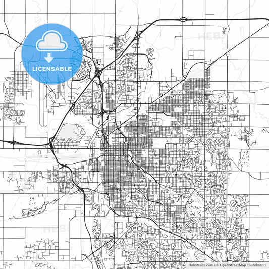 Lincoln, Nebraska - Area Map - Light