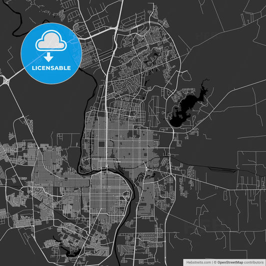 Laredo, Texas - Area Map - Dark