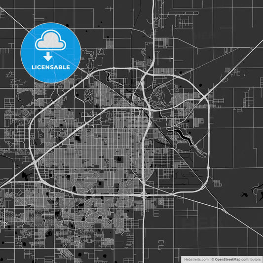 Lubbock, Texas - Area Map - Dark