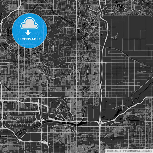Scottsdale, Arizona - Area Map - Dark