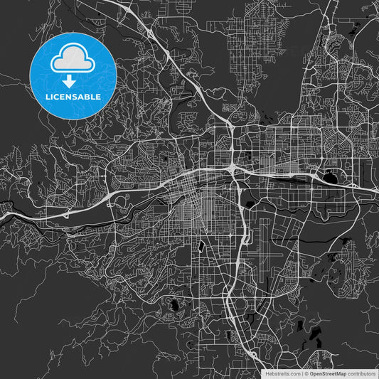 Reno, Nevada - Area Map - Dark