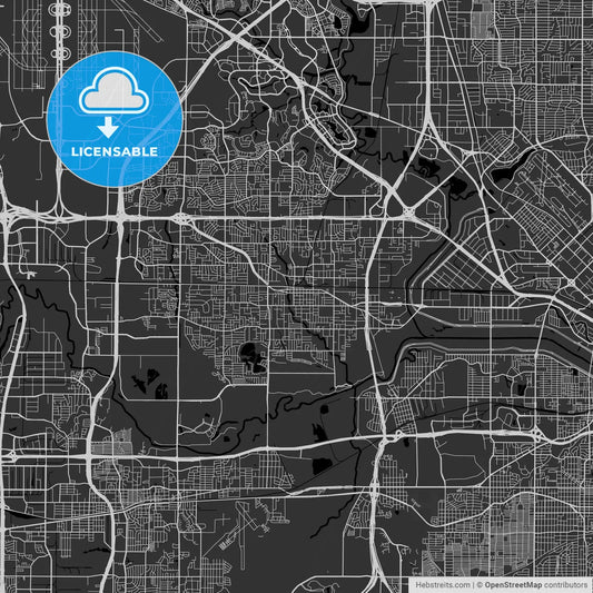 Irving, Texas - Area Map - Dark