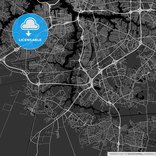 Chesapeake, Virginia - Area Map - Dark