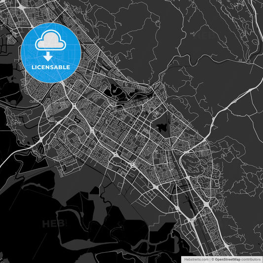 Fremont, California - Area Map - Dark