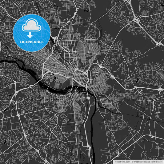 Richmond, Virginia - Area Map - Dark