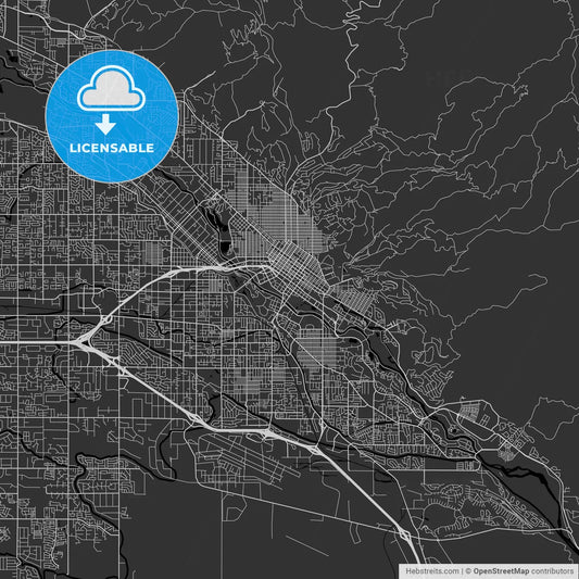 Boise, Idaho - Area Map - Dark