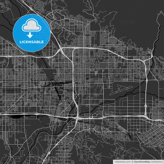San Bernardino, California - Area Map - Dark