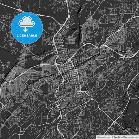 Birmingham, Alabama - Area Map - Dark