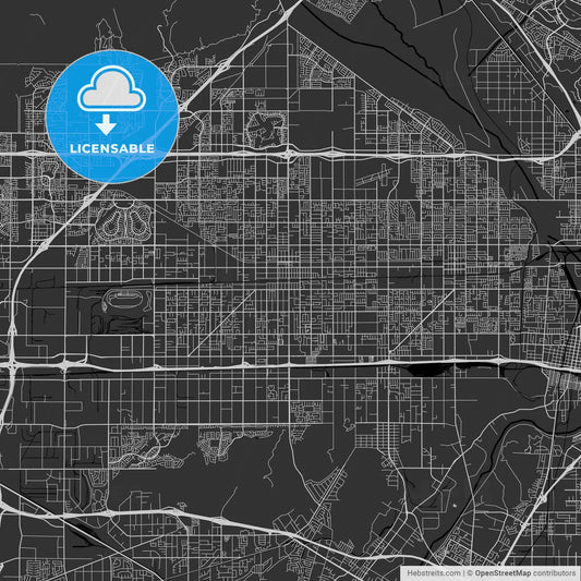 Fontana, California - Area Map - Dark