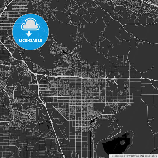 Moreno Valley, California - Area Map - Dark