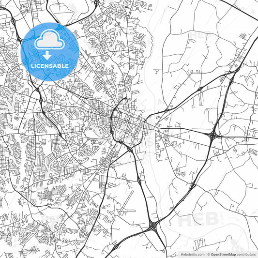 Fayetteville, North Carolina - Area Map - Light