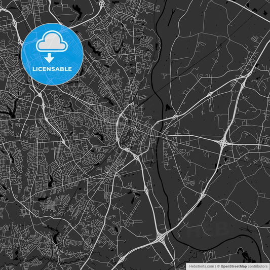 Fayetteville, North Carolina - Area Map - Dark