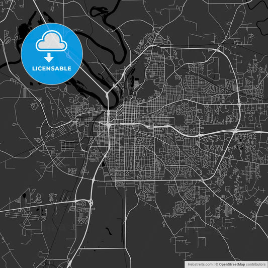 Montgomery, Alabama - Area Map - Dark