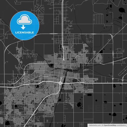 Amarillo, Texas - Area Map - Dark