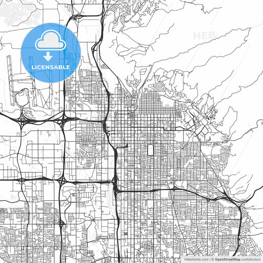 Salt Lake City, Utah - Area Map - Light