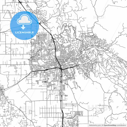 Santa Rosa, California - Area Map - Light