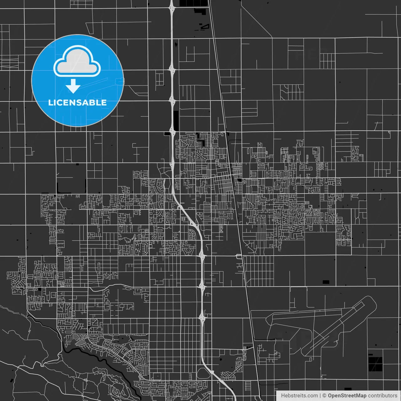 Lancaster, California - Area Map - Dark