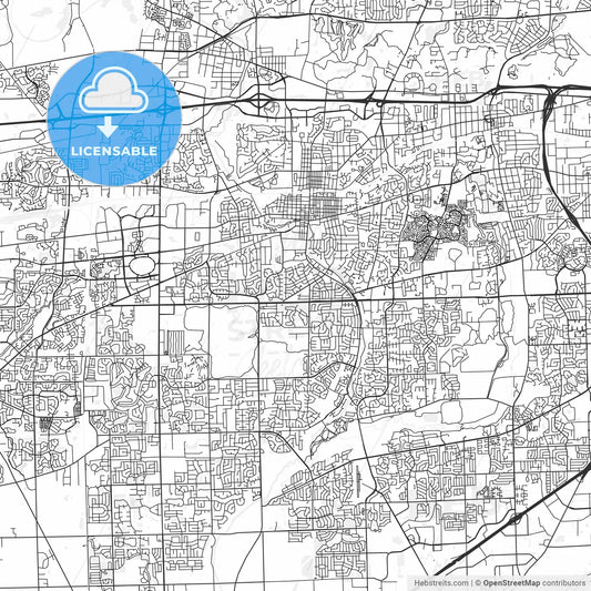 Naperville, Illinois - Area Map - Light
