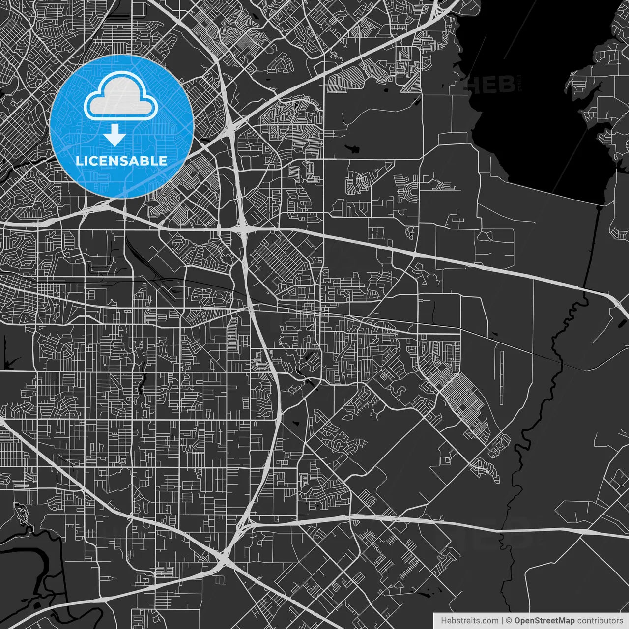 Mesquite, Texas - Area Map - Dark
