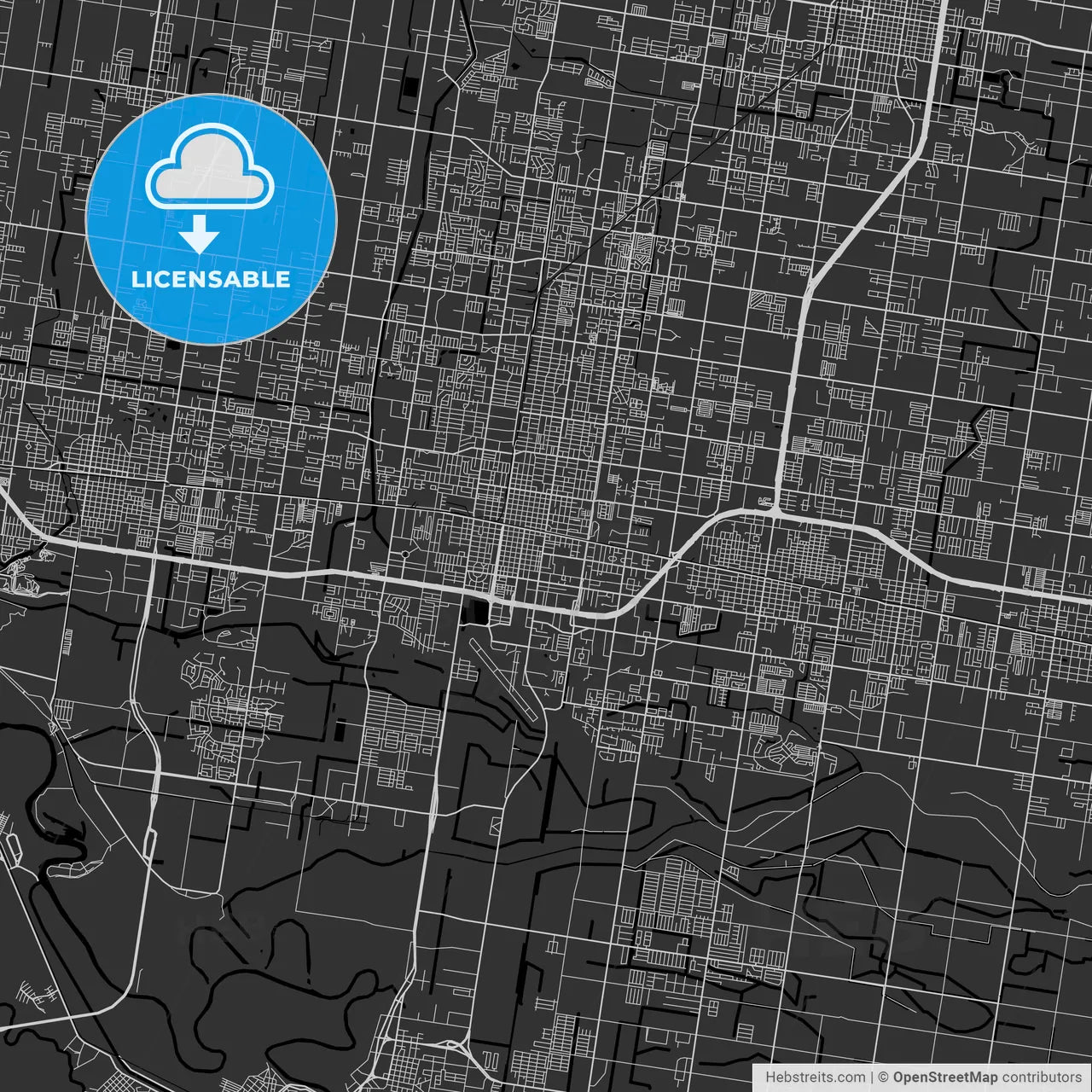 McAllen, Texas - Area Map - Dark