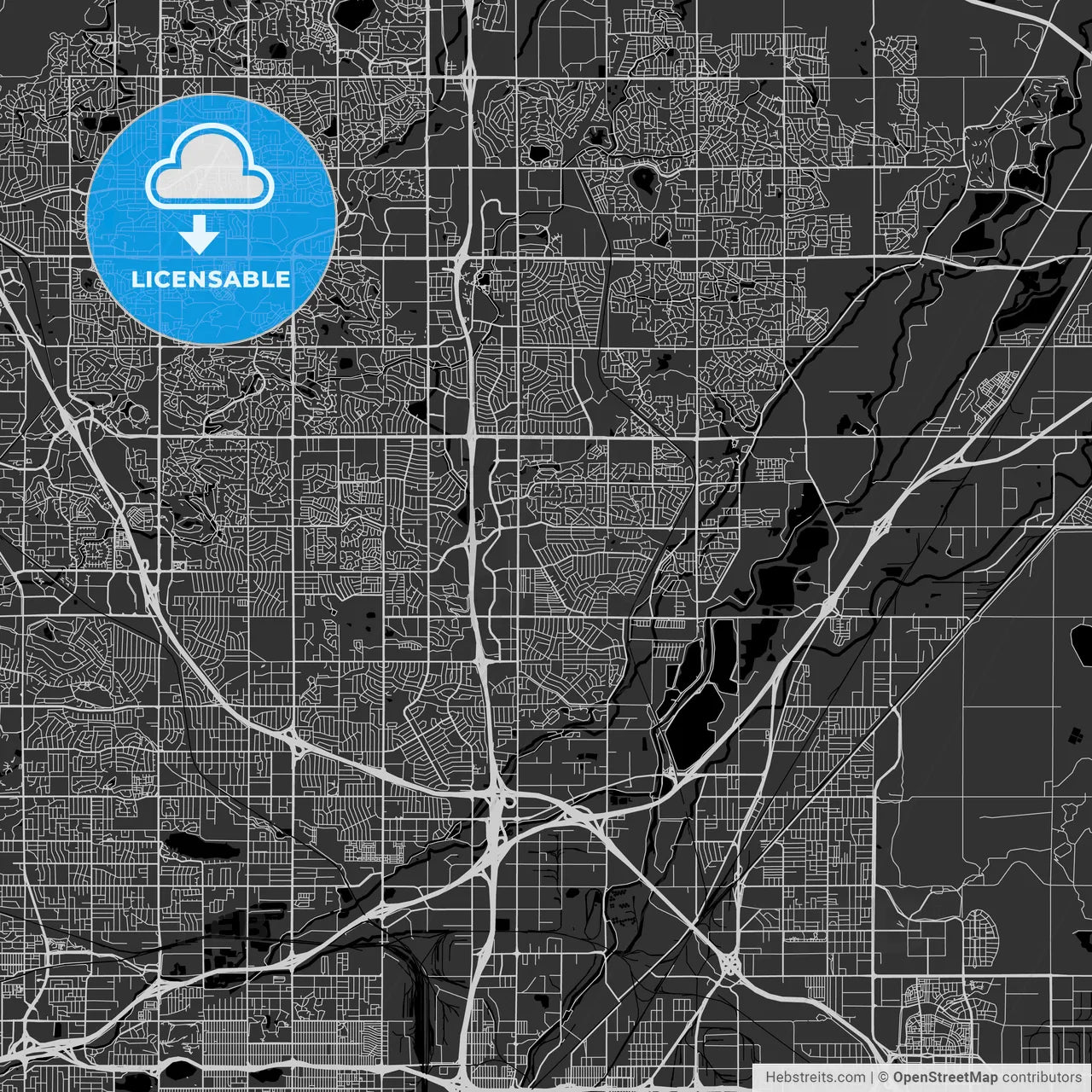 West Valley City, Utah - Area Map - Dark