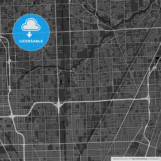 Warren, Michigan - Area Map - Dark