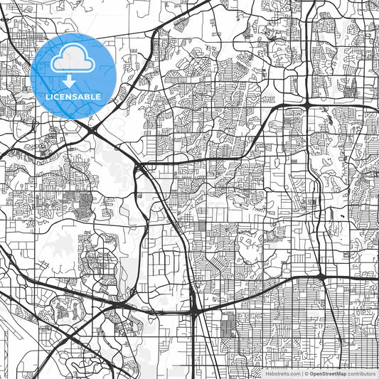 Carrollton, Texas - Area Map - Light