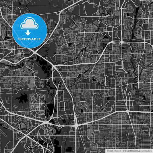 Carrollton, Texas - Area Map - Dark