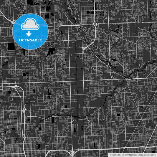 Sterling Heights, Michigan - Area Map - Dark