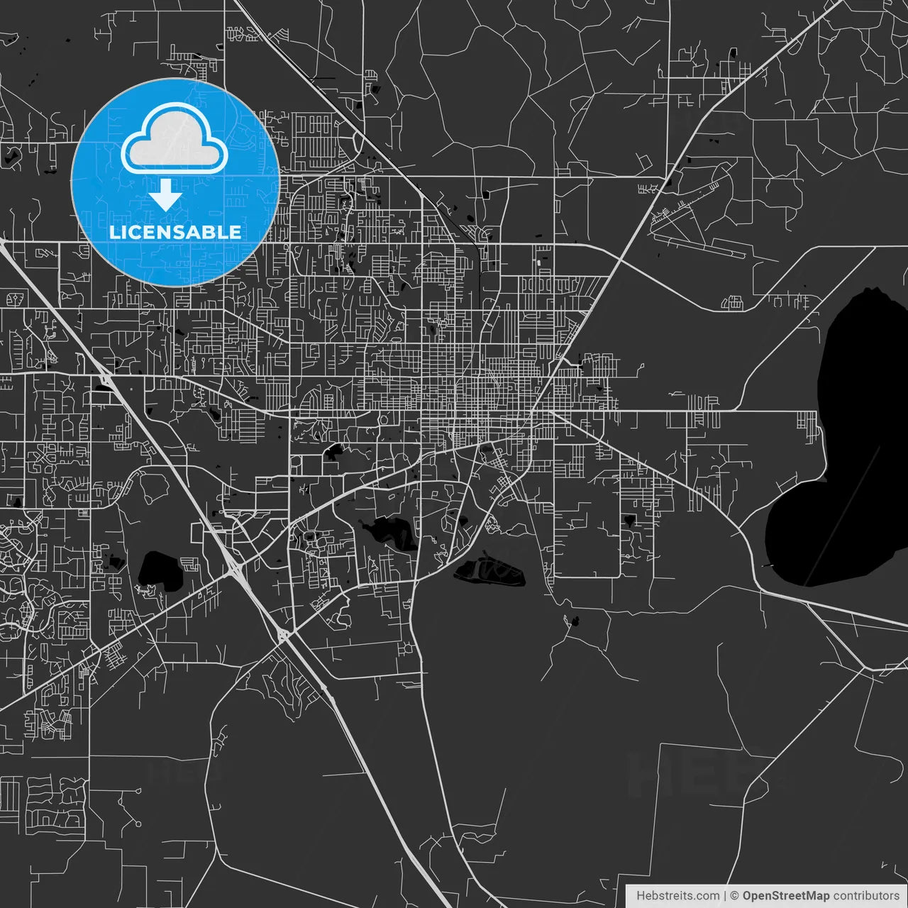 Gainesville, Florida - Area Map - Dark
