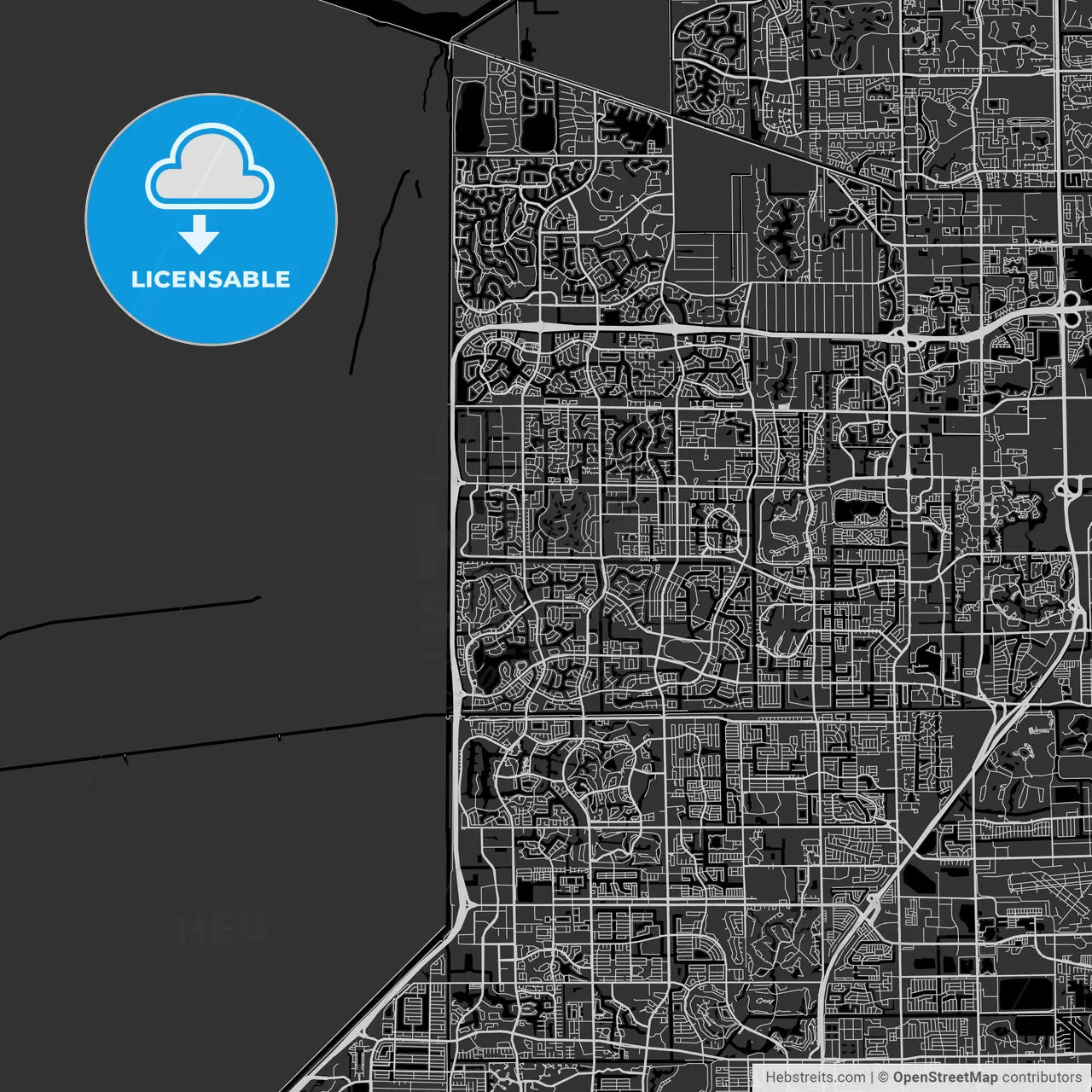 Coral Springs, Florida - Area Map - Dark