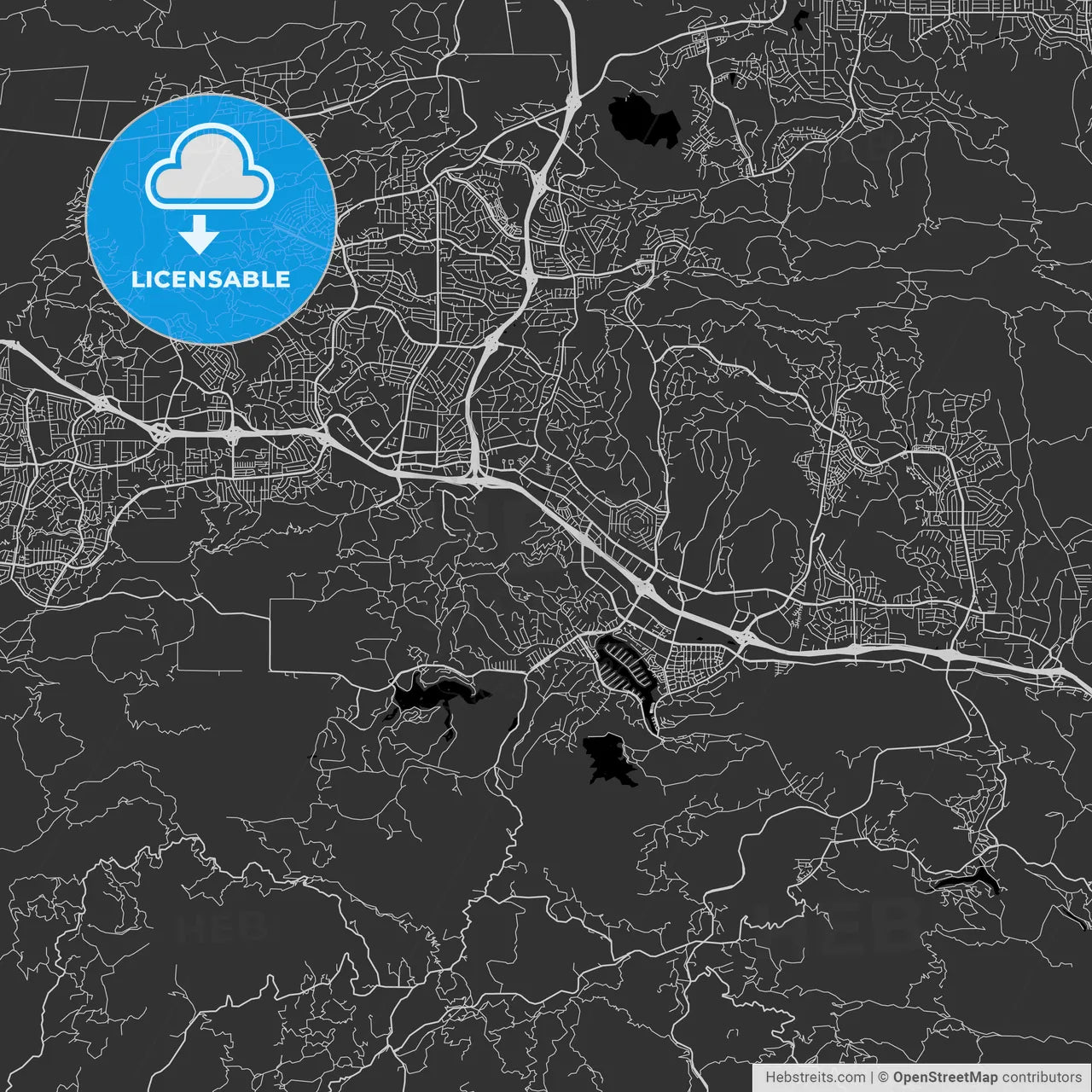Thousand Oaks, California - Area Map - Dark