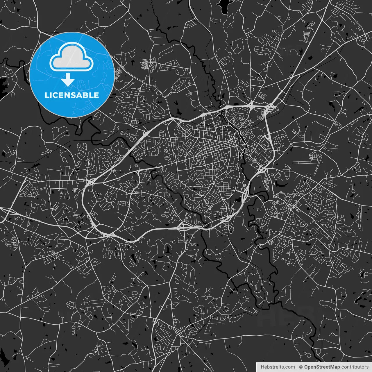 Athens-Clarke County, Georgia - Area Map - Dark