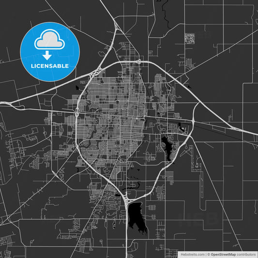 Abilene, Texas - Area Map - Dark
