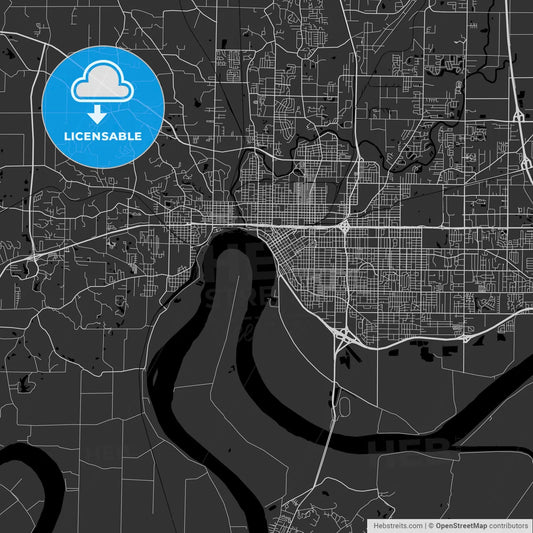 Evansville, Indiana - Area Map - Dark