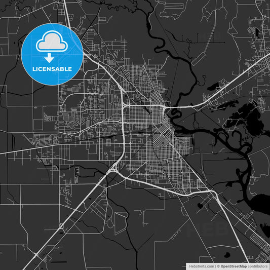 Beaumont, Texas - Area Map - Dark