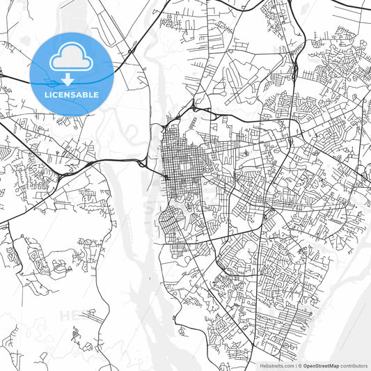 Wilmington, North Carolina - Area Map - Light