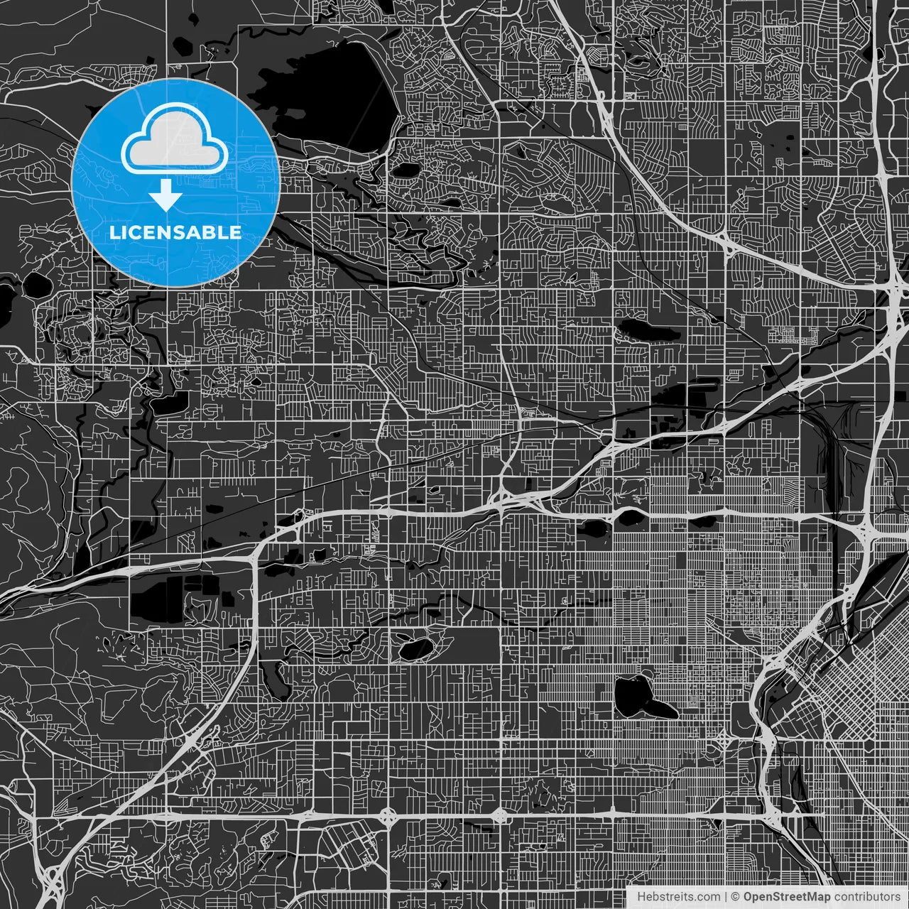 Arvada, Colorado - Area Map - Dark