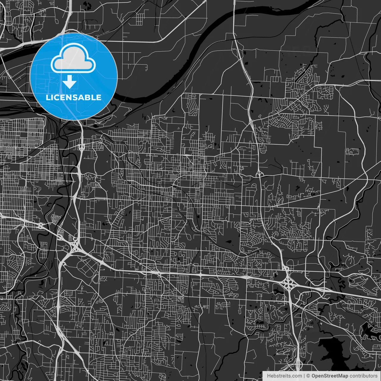Independence, Missouri - Area Map - Dark