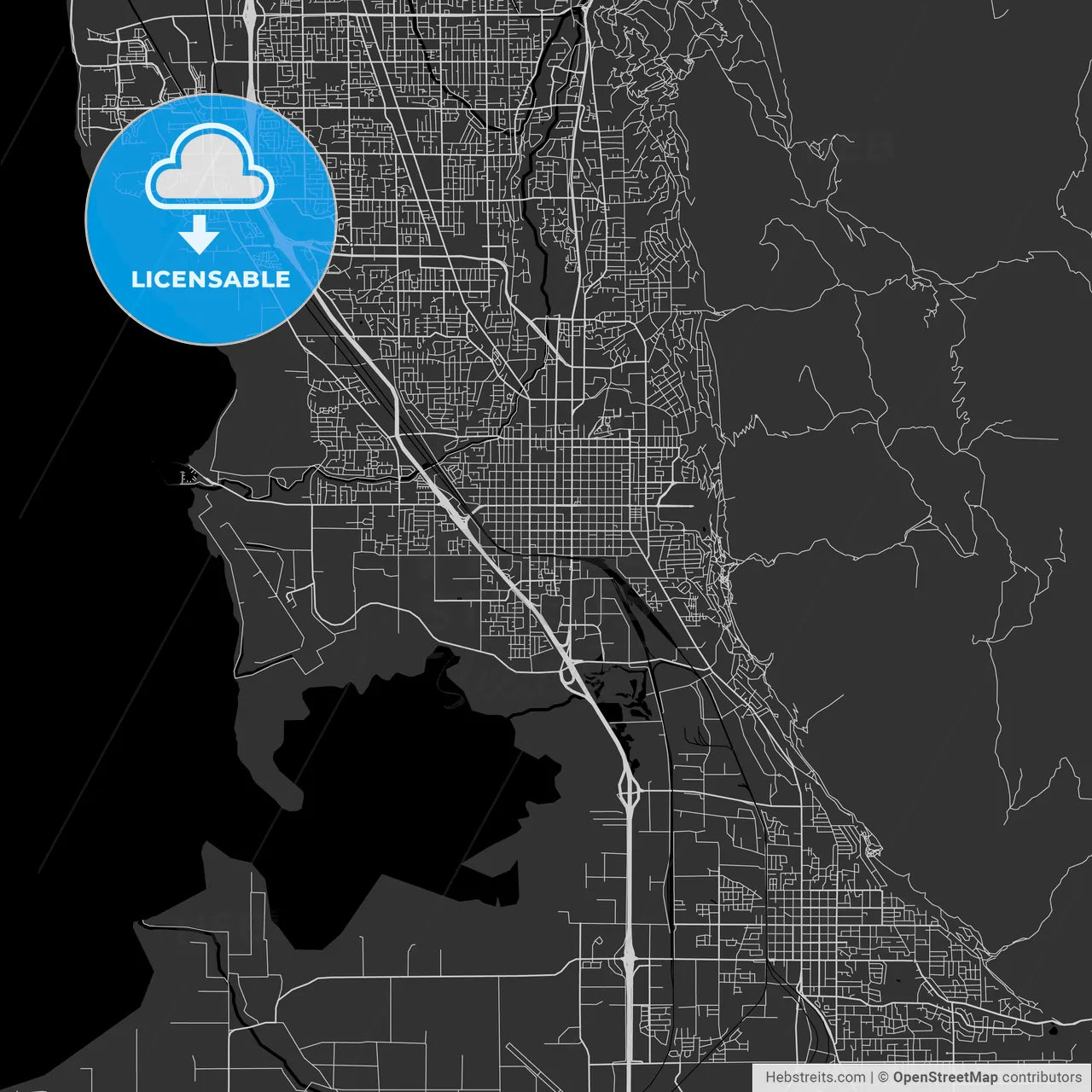 Provo, Utah - Area Map - Dark