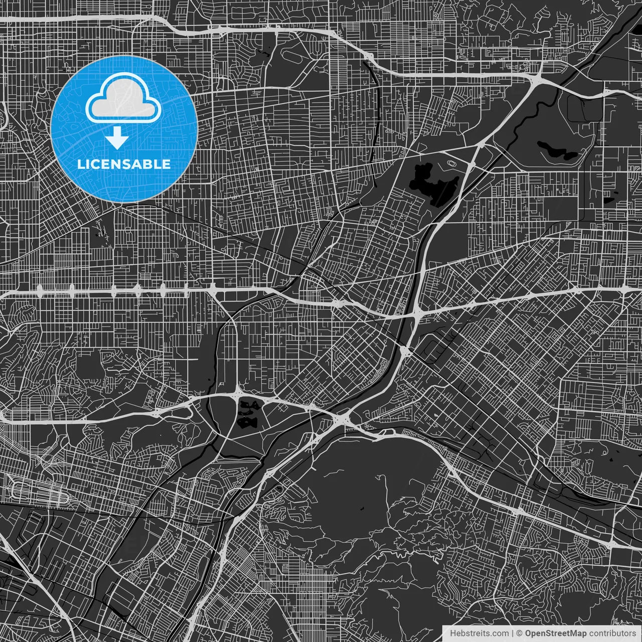 El Monte, California - Area Map - Dark