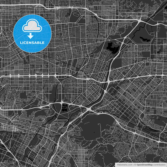 El Monte, California - Area Map - Dark