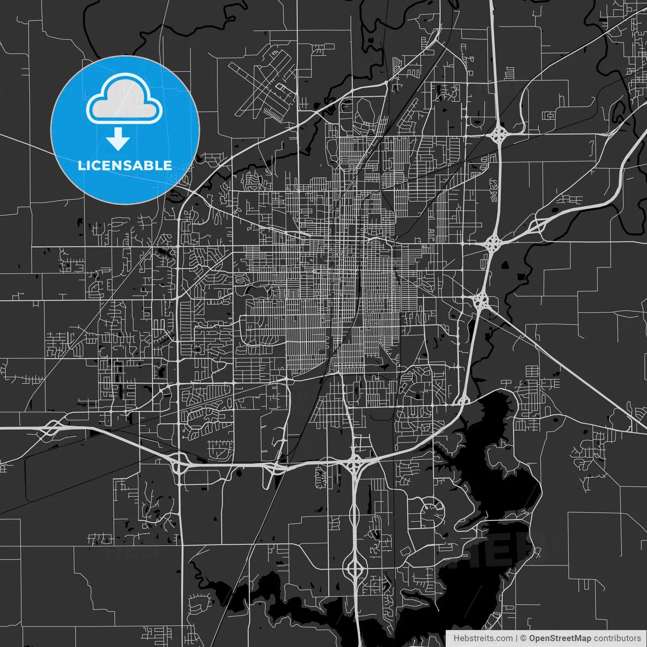 Springfield, Illinois - Area Map - Dark