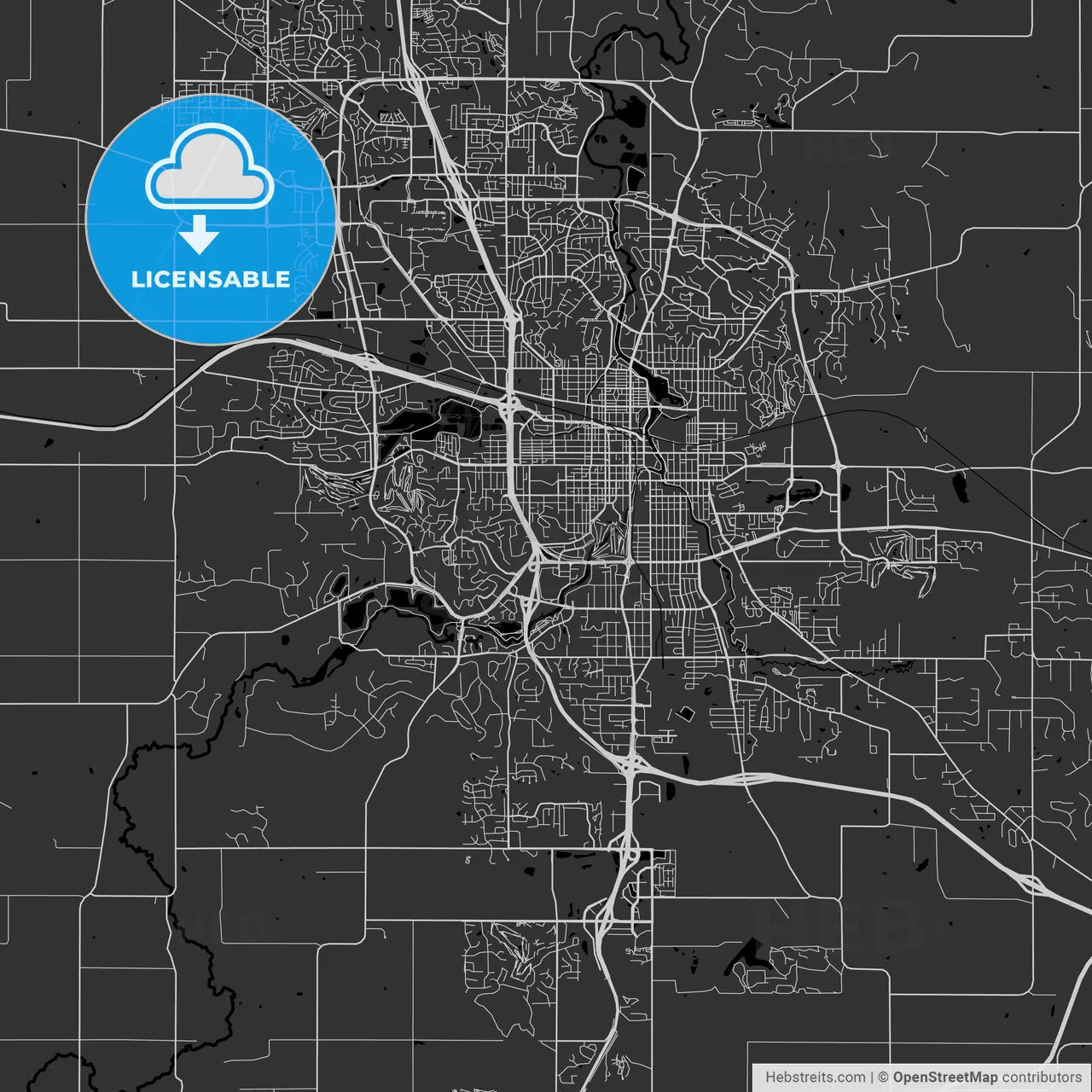 Rochester, Minnesota - Area Map - Dark