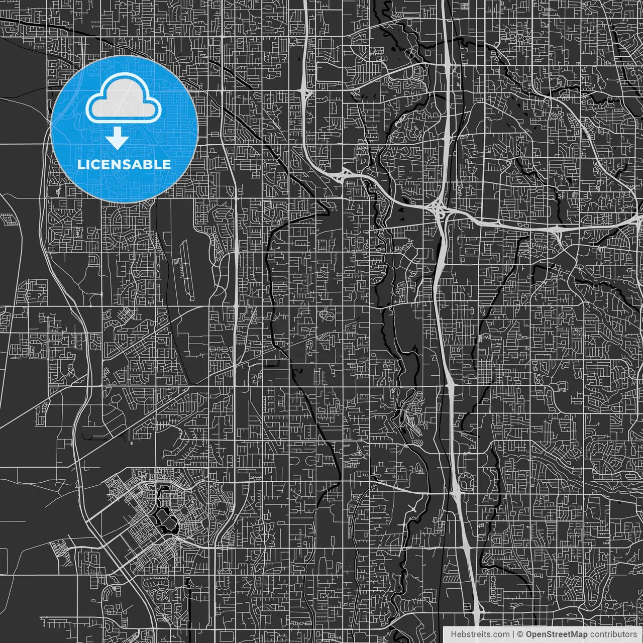 West Jordan, Utah - Area Map - Dark