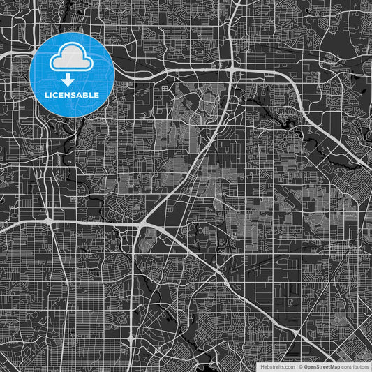 Richardson, Texas - Area Map - Dark